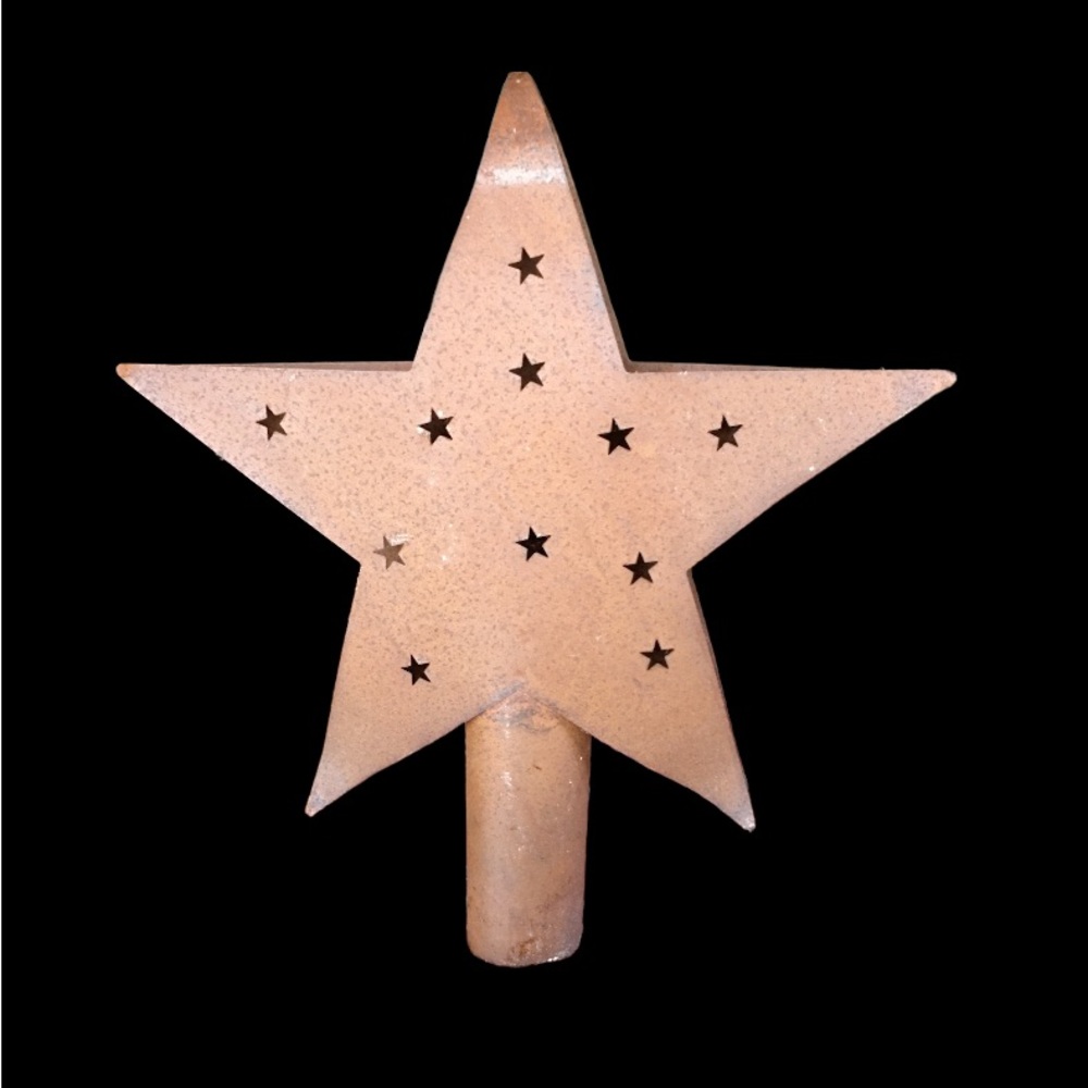Distressed Rusty Tin Tree Topper from Primitives by Kathy
